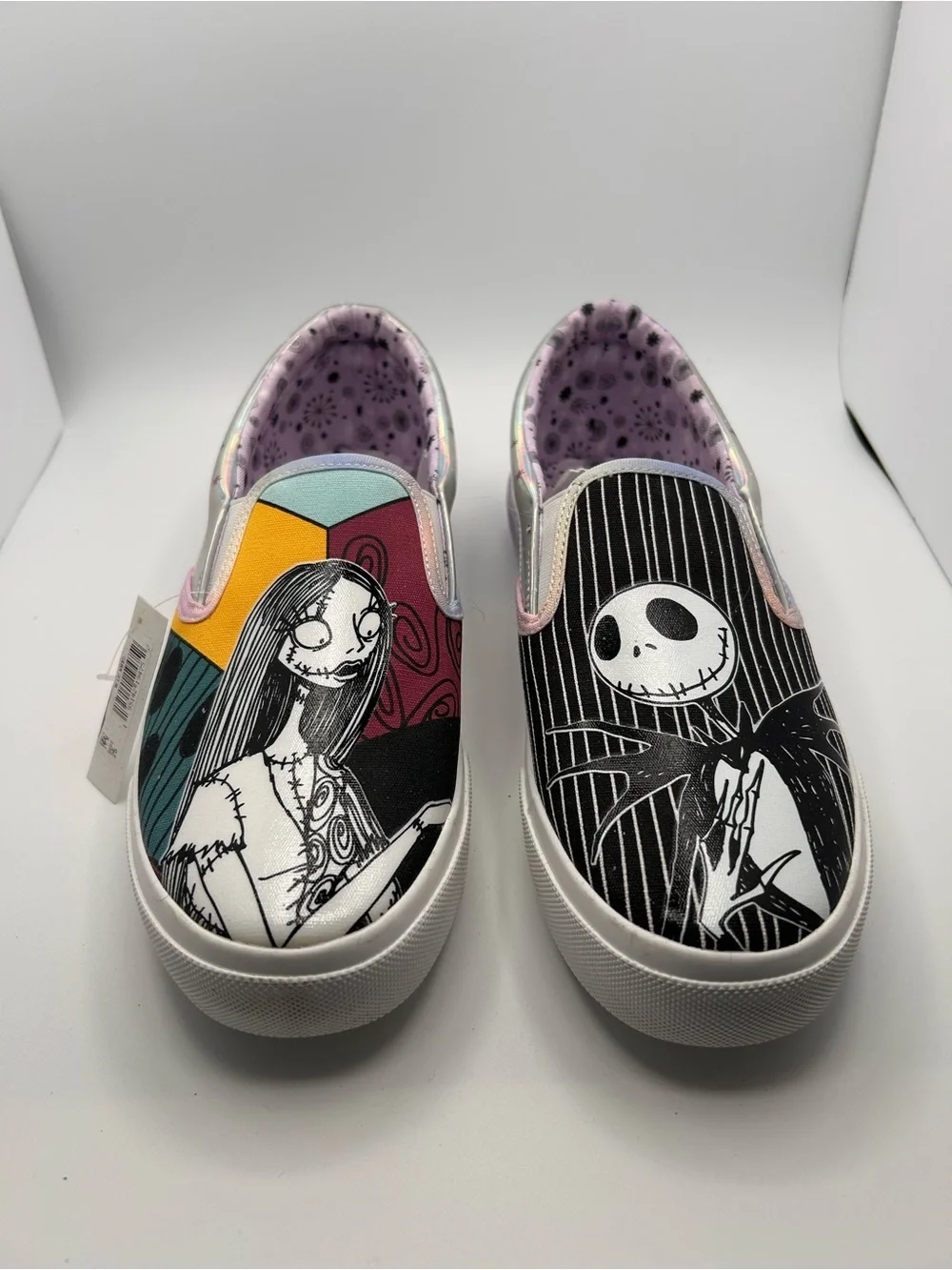 NWT Disney Nightmare Before Christmas Jack & Sally Slip-On Shoes Size 7.5